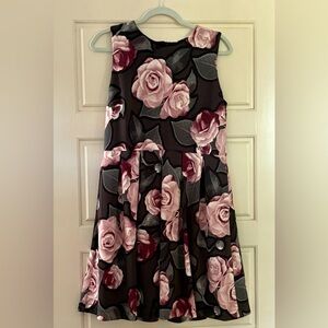 Roz & Ali Floral Mini Dress - Pink and Black